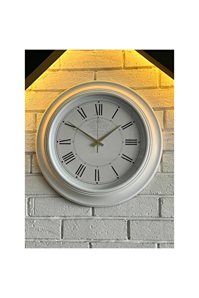 AyrStore VOLANTE® Vintage Duvar Saatleri BEYAZ-İNCİ Serisi 45 cm Ø Gerçek Cam...