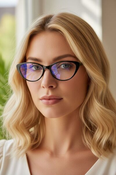 MAROVOAY Cat Eye Blue Light Protection Glasses Can Change Optical Compatible Glasses Computer Goggles