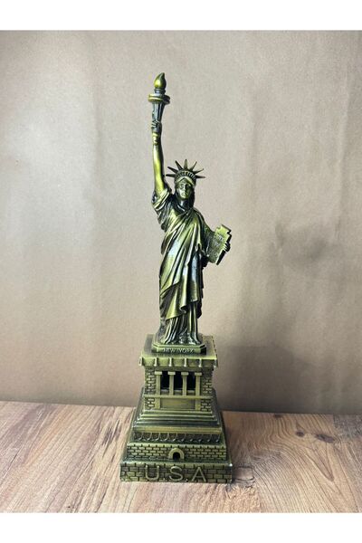 Market Özgürlük Heykeli Figürlü Dekoratif Obje Büyük – Antik Altın Renk