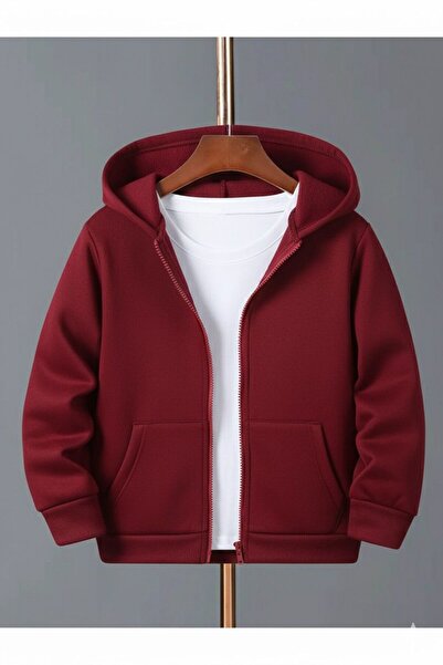 Keywest سترة/سترة صوفية بسحاب للأطفال غير مطبوعة