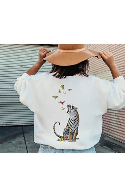 Tubinyoo سويت شيرت بياقة دائرية من Kaplan and Birds مطبوع 3 Thread