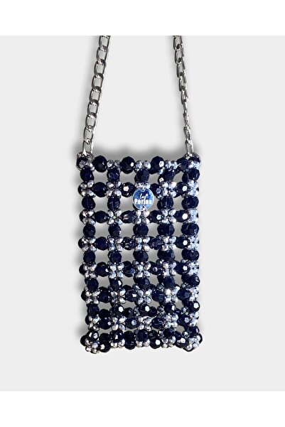 Las Perlas Crystal Bead Design Phone Holder Crossbody Wallet Card Holder Phon...