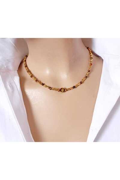 shop Tora Kaplan Gözü Gold Hematit Uniseks Kolye