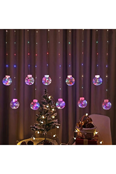Amigo Christmas Light Curtain 4.5M, 10 Multicolor Globes