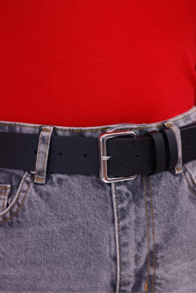 MODAM HİFA Γυναικεία ζώνη με ασημένια αγκράφα 4 εκ. Ζώνη παντελονιού Ζώνη φορέματος Ζώνη μέσης Ζώνη μπουφάν