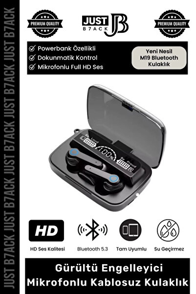 Fantazer #M19Kulaklık Dijital Göstergeli Powerbanklı HD Hi-Fi Ses Dokunmatik ...