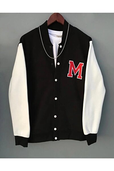 LUSHN 'm' Design Overisize Varsity Jacket
