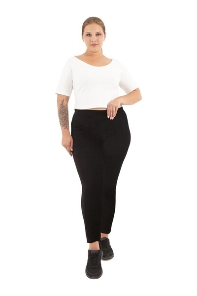 İyisini İstersen Women's Plus Size Rubberized Velvet Black Tights