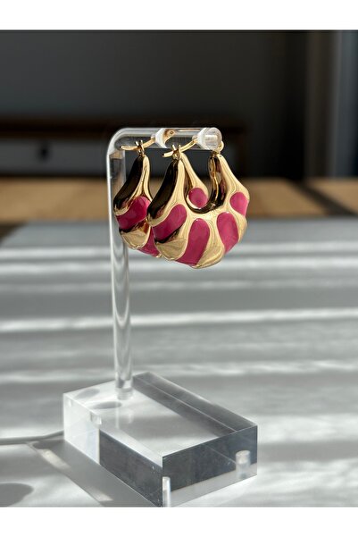 BERFACCESSORIES أقراط بتفاصيل فوشيا