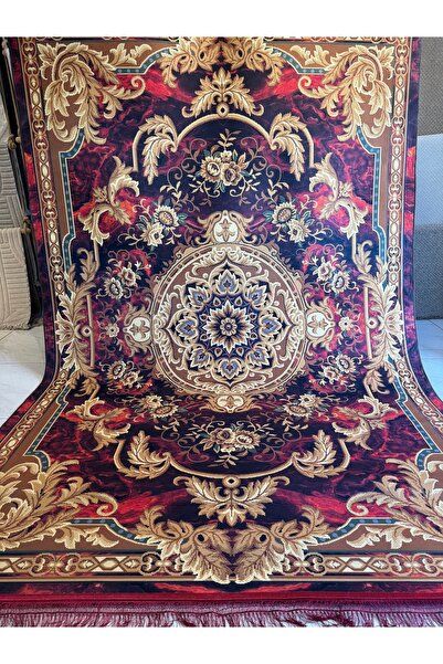 Padişah Dekoratif Yıkanabilir Halı EAC62 Yeni Nesil Kaymaz Taban Salon Halısı Modern Göbekli Klasik Desenli