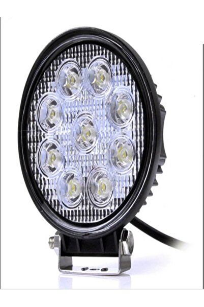 Smart LED Work Light 27W, Round Flood Beam Driving Black Off-Road Spot Lights, 12V Waterproof 2-Pack