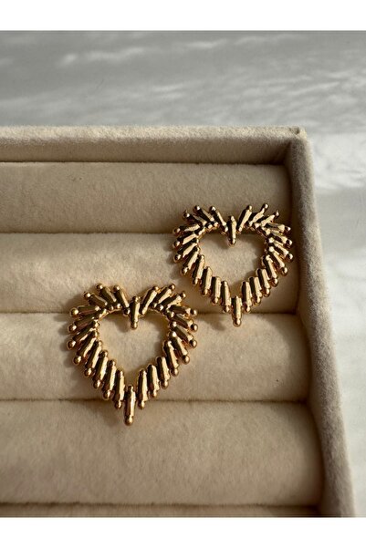 BERFACCESSORIES حلق قلب ذهبي