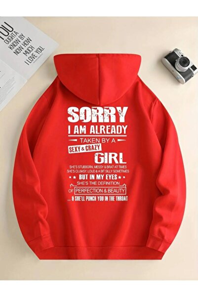 LUSHN سويت شيرت للجنسين Excuse me I'm already مطبوع قصة فضفاضة شتوي 3 خيوط 10...