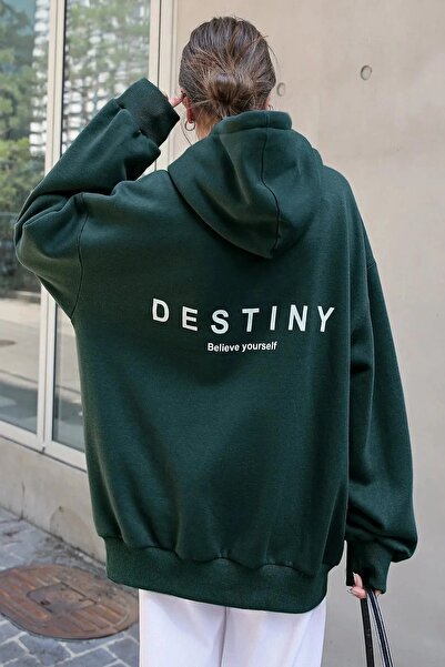 LUSHN Hooded Destiny Design Printed Sweatshirt
