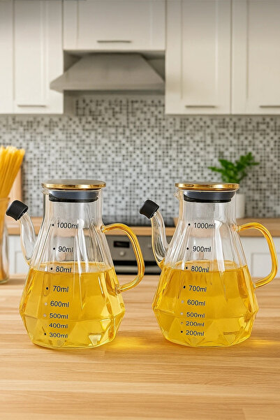 Paşabahçe 2'li Cam Metal Kapaklı Borosilikat Yağlık Sirkelik 900ml Yağdanlık