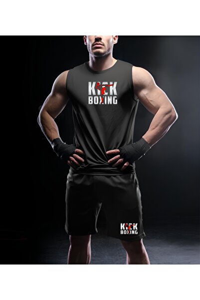 CDA Black Kick Box Sports Athlete Shorts Set