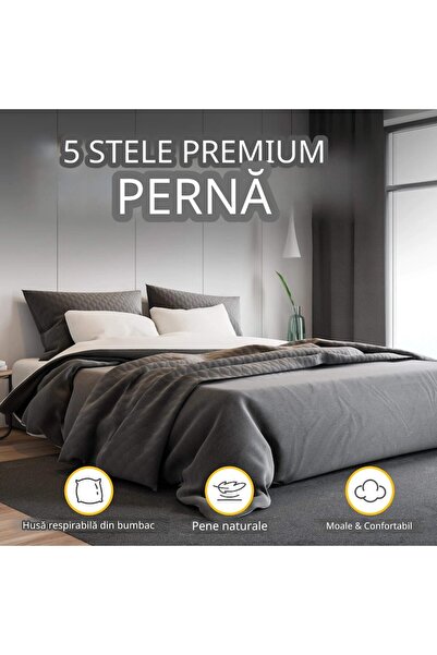 MIULEE Pillow, Ergonomic Support, Hypoallergenic, Down and Feathers, 80x80 cm, Orange Wave