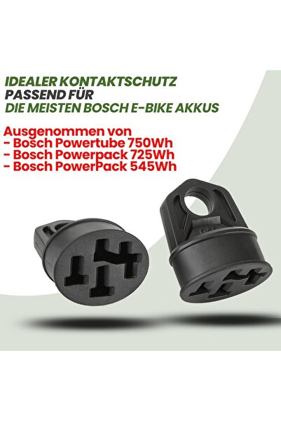 Kalolary Protective Cap for Bosch e-bike Battery Contacts, Petellow, Set of 2, TPE, Black