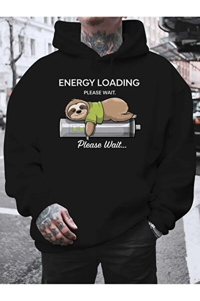 LAYORA Grafică Energy Loader cu glugă , Hanorac confortabil cu 3 fire