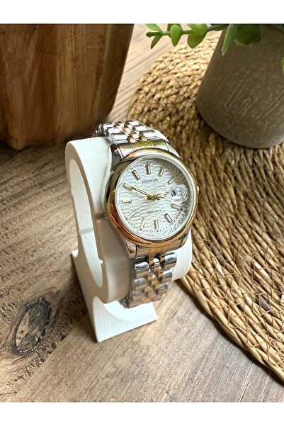 TD TRENDDURAGI Round Classic Gold-Silver Inside White Women's Wristwatch