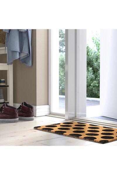 IKEA Door mat, black/dot pattern, 40 x 60 cm