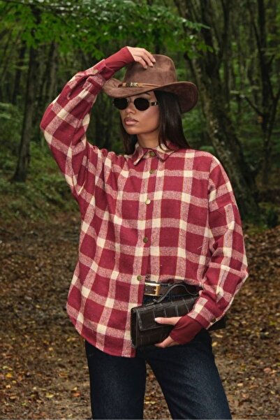 MADAMMERY Cotton Plaid Lumberjack Shirt Oversized