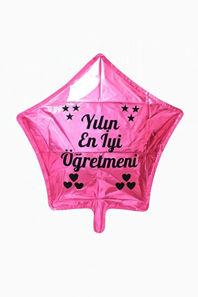 Organizasyon Pazarı Pink Star Teacher's Day Gift Special Best Teacher of the Year Written Party Surprise Decor Balloon