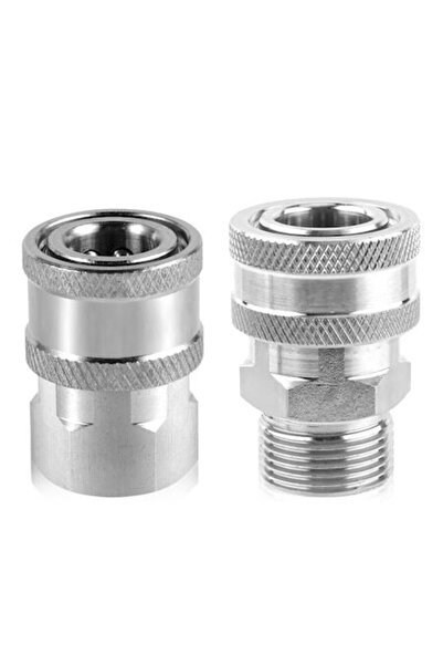 Kalolary Conectori rapizi, oțel inoxidabil, filet 1/4 mascul/femelă, set de 2