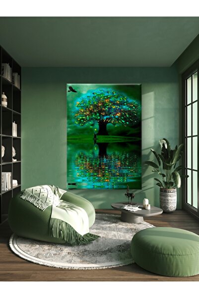 ESLEM Premium Işıklı Ağaç Temalı Kanvas Tablo – Kaliteli Baskı, Doğal ve Sana...