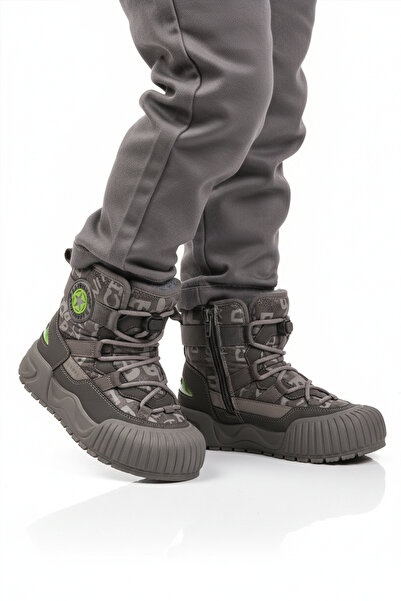 Marco Kids Marcokids Gray Fur Lined Boys' Flat Boots