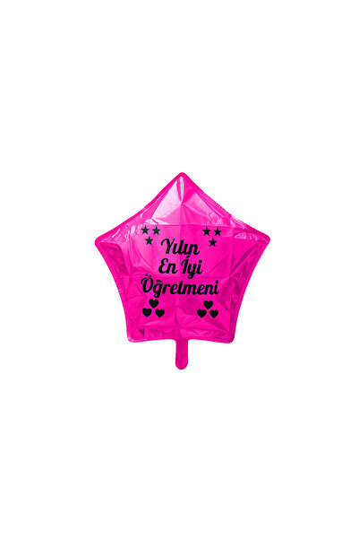 Organizasyon Pazarı Fuchsia Star Teacher's Day Gift Special Best Teacher of the Year Written Party Surprise Decor Balloon