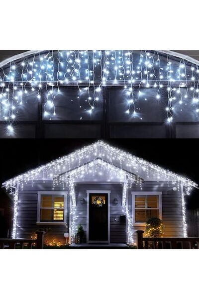 OEM Luminițe de Crăciun în formă de țurțur, 140 LED-uri, 8 moduri de iluminar...