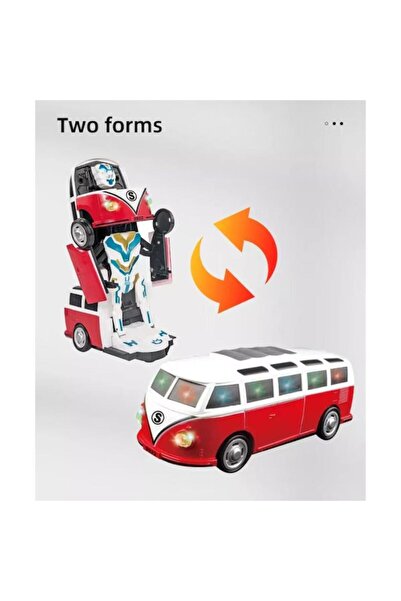 OEM Autobuz retro Transformers Robot, cu sunete si lumini, 22 cm, 3ani