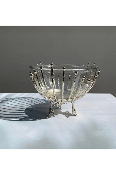 İmren Collection Design Bowl Presentation Bowl Silver Color