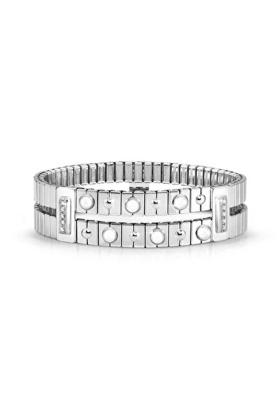 NOMİNATİON İkili Bileklik 925 Ayar Gümüş Zirkon Taş Beyaz Taş Silver SILVER