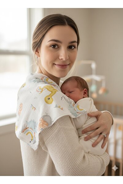 Butik Center 100% Cotton Muslin Shoulder Diaper Set of 6 – Soft Absorbent Baby Mouth Diaper |