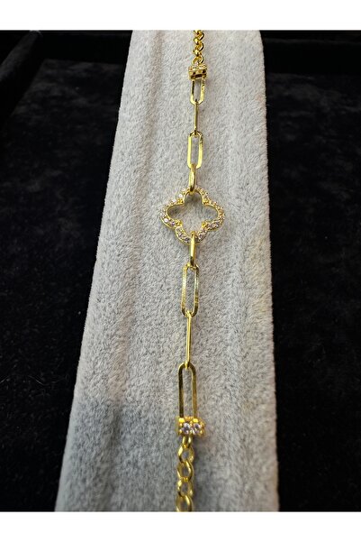 Amber Gold ataç yonca bileklik