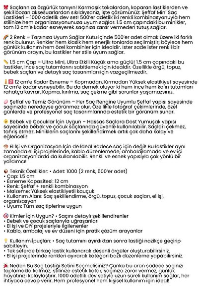 Transformacion Силіконова шпилька для волосся, резинка для волосся, міні-еластична шпилька, 1000 ШТУК, 2 КОЛЬОРИ 722297