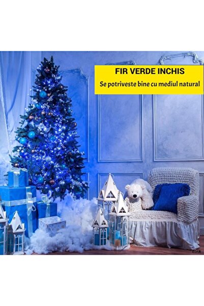OEM Ghirlandă luminoasă de Crăciun albastră, 40 m, 500 LED-uri, 8 moduri de iluminare, interconectabilă, fir verde închis