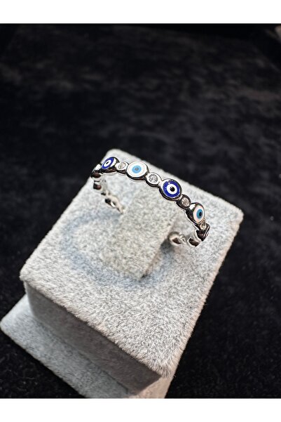 Amber Nazar boncuklu yüzük