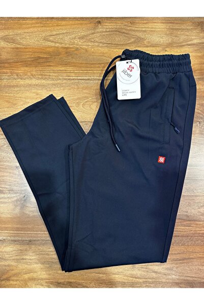 Jiber Men's Winter Diving Fabric Inside Heated Fleece-Lined Comfortable Side Pockets Zippered Sweatpants