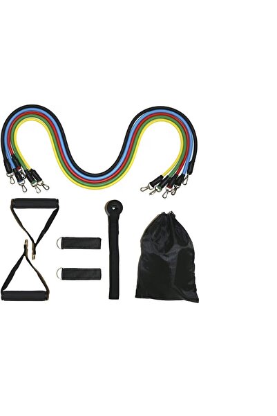 EBA Set de antrenament eBA®, 10 Piese, 5 benzi Elastice Extensibile din Latex + 5 Accesorii, pentru Sal