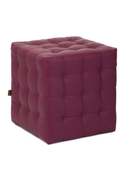 QMOBILI Otoman BUMP, Burgundy, Piele artificială, Cub