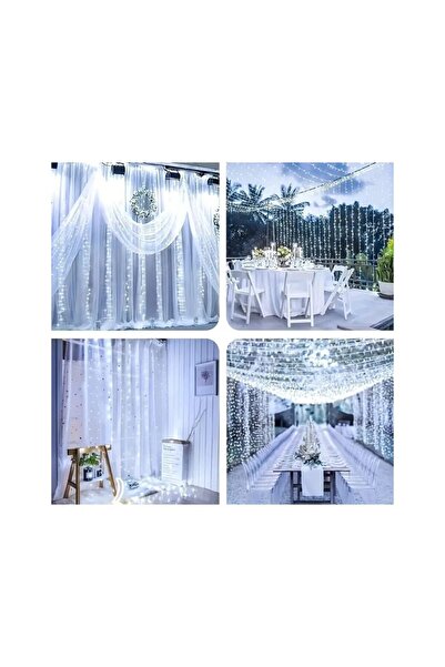 EBA Instalatie Craciun eBA®, Tip Perdea, 3m x 3m, 300 LED-uri, lumina rece, 8 functii de iluminat, tele