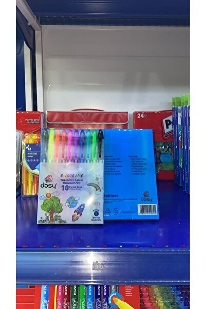 Dosy قلم حبر جاف لامع بـ 10 ألوان مع رأس معدني