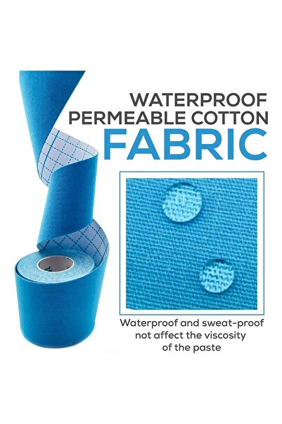 EBA Kinesiology Tape, Kinesio Tape eBA® Sports blue, waterproof, 5cm x 5m, used by athletes,