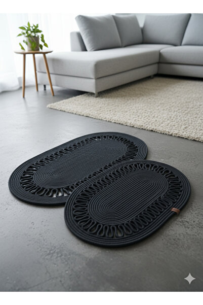 Home مجموعة من سجادةين من الجوت، سجادة، سجادة حمام، سجادة أمام الباب، للشرفة، طقم سجاد