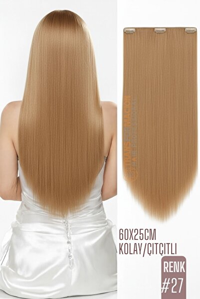 Transformacion Doğal Görünümlü Düz Siyah Sentetik Kaynak Saç – RENK KOD:#27 K...