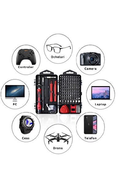 EBA Set Surubelnite de Precizie eBA®, 110 in 1, Material Crom Vanadiu, cu Mag...