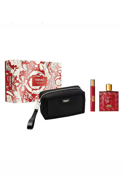 Versace Eros Flame EDP XMAS Set 25 (100ML+TS10ML + Pouch)